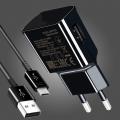 Samsung Adaptive Fast Charger Type C For Samsung Galaxy S3 S4 S5 S6 S6 EDGE S7 S8 Edge Quick Charge Power Adapter With Micro USB Type-C Cable - Black & White.