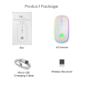 Wireless Mouse Rgb Rechargeable With Slim Design - Yindiao A2 - Customizable Dpi And Lighting For A Stylish Experience.