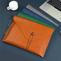 Fashionable File Folder Professional Leather Button Closure Document Bag A4 Size Briefcase for Office Supplies School Use. 