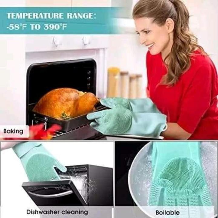 High Quality Silicone Dish Washing Kitchen Hand Gloves Multicolor