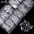 Monja 550Pcs/Box False Toe Nails Full Cover Foot Nail Tips Acrylic Clear Natural Fake Nails UV Gel Extension Manicure Tool. 