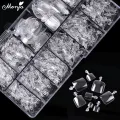 Monja 550Pcs/Box False Toe Nails Full Cover Foot Nail Tips Acrylic Clear Natural Fake Nails UV Gel Extension Manicure Tool. 