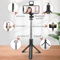 4 in 1 Smartphone Tripod + Selfie Stick with LED Fill Light & Wireless Bluetooth-Compatible Mini Tripod Shutter Remote Control Lengthened Tripod. 