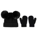 Simple Hat Mittens High Elasticity Solid Color Baby Girls Boys Kids Beanie Cap Gloves Kit Soft Hat Glove Set for Outdoor.