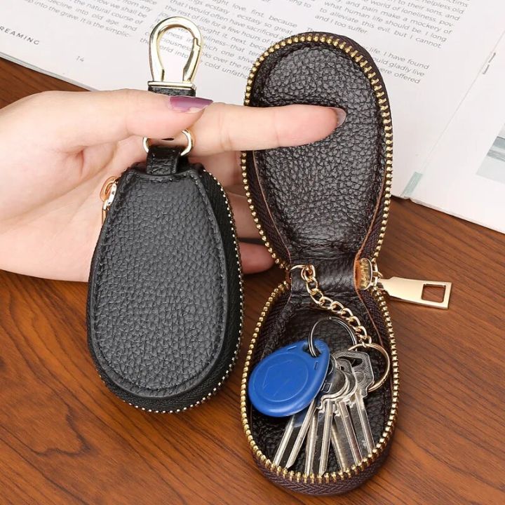 1Pcs Leather Key Holder Minimalist Keychain Case Wallet Key Storage Case Key Protector Large-capacity Multifunctional Key Pouch