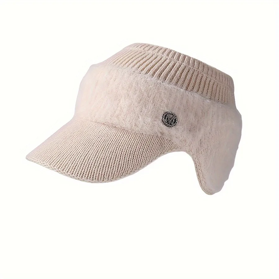 Ear Warmer Ponytail Baseball Cap Winter Coldproof Thick Knit Hats