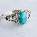 【Surprise Price】Wish inlaid vintage green turquoise creative ring personalized trendy fashion ring for women.