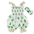 cute warm Toddler Baby Boy Girls St. Patrick's Day Sleeveless Romper Jumpsuit Clothes. 