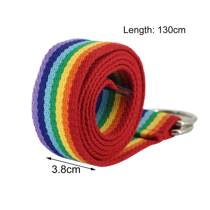 Cloth%20Belt%20Colorful%20Stripe%20Design%20Metal%20Double%20Ring%20Buckle%20-%20Image%203