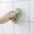 Handle Bath Brush Tile Brush Kitchen Decontamination Brush Pot Sponge Cleaning Brush Blue. 