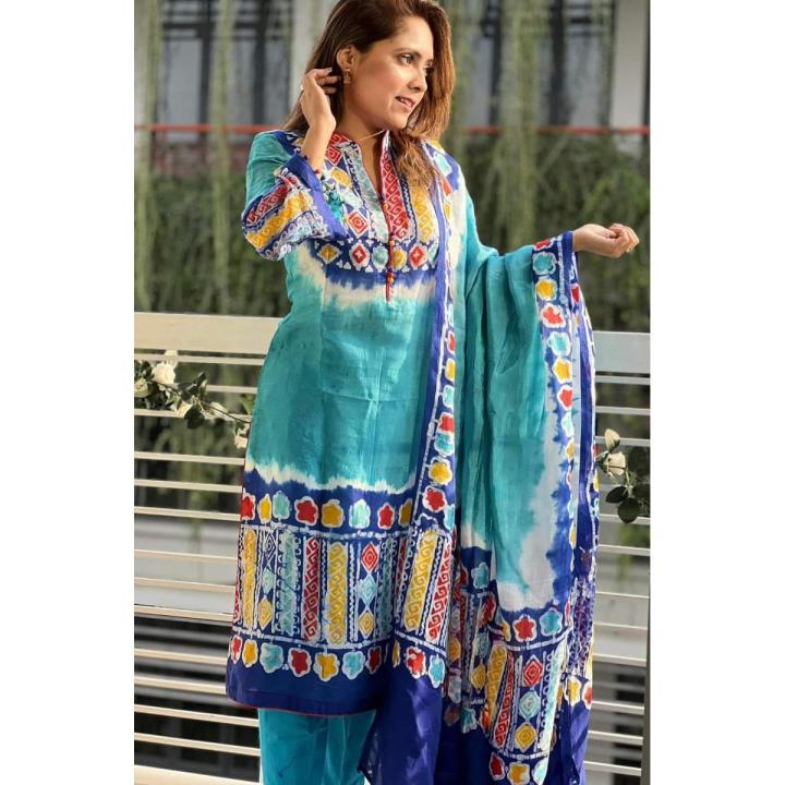 Silk Batik Three piece, Stylish and Comfortable, High Quality Three Piece  for Women | Daraz.com.bd