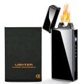 Metal Windproof arc Pulse Large Flame Plasma Flame arc Lighter, Rechargeable USB, Versatile for Indoor and Outdoor Cooking. 