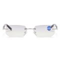 Anti-Blue Light Rimless Reading Glasse Stylish Blue Light Blocking Spring Hinge Readers Presbyopia Glasses for Women & Men.