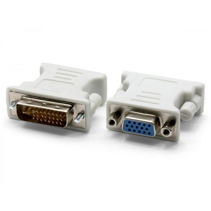Vga Female To Dvi Male Converter Adapter - White- Connect Dvi Monitors To Vga Sources With This Adapter