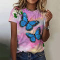 Women's T-Shirts Summer Fashion Harajuku 3D Butterfly Printed Short Sleeve Tops Female Clothing Casual O-neck Oversized T Shirts.