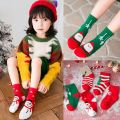 5pcs Students Baby Sock In The Tube Children's Sock Autumn Winter New Children's Socks Boys Girls Cartoon Red Christmas Socks. 