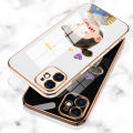 UCUC for Huawei Y7A Back Cover + Free Lanyard Lovely Girl Luxury 6D Plating Case Side Pattern Soft Silicone Square Phone Cases. 