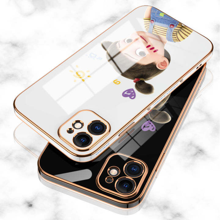 UCUC%20for%20Huawei%20Y7A%20Back%20Cover%20+%20Free%20Lanyard%20Lovely%20Girl%20Luxury%206D%20Plating%20Case%20Side%20Pattern%20Soft%20Silicone%20Square%20Phone%20Cases%20-%20Image%209