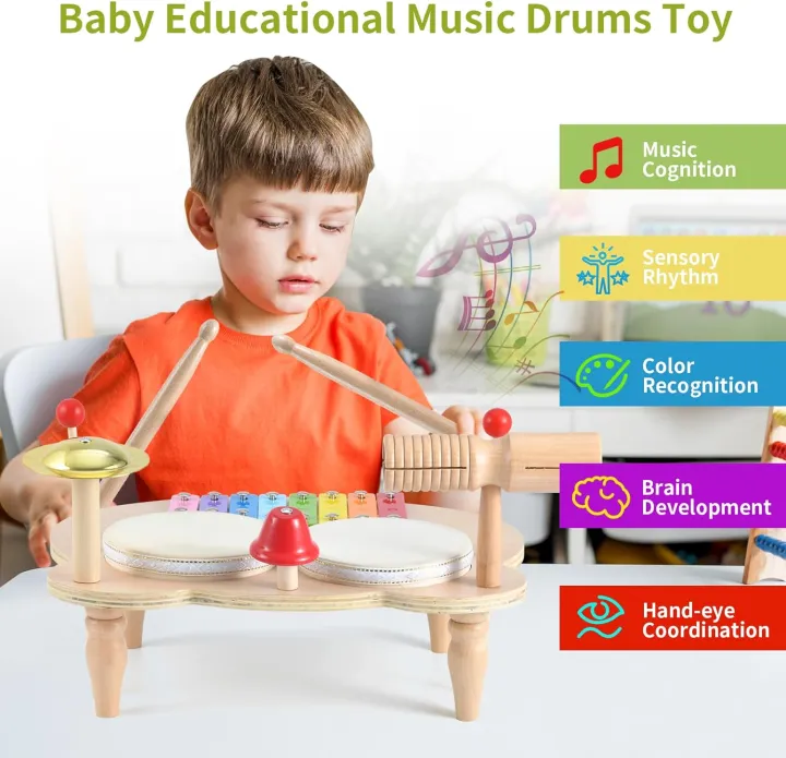 Kids%20Drum%20Set%20Baby%20Musical%20Instruments%20Toys%20Montessori%20Wooden%20Xylophone%20Preschool%20Music%20Kit%20Percussion%20Tambourine%20Toys%20Birthday%20-%20Image%202