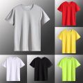 Casual Summer Short Sleeve T Shirt For Men Baggy Breathable O-Neck Solid Color Tee Tops Man Pullover T Shirts Clothing. 