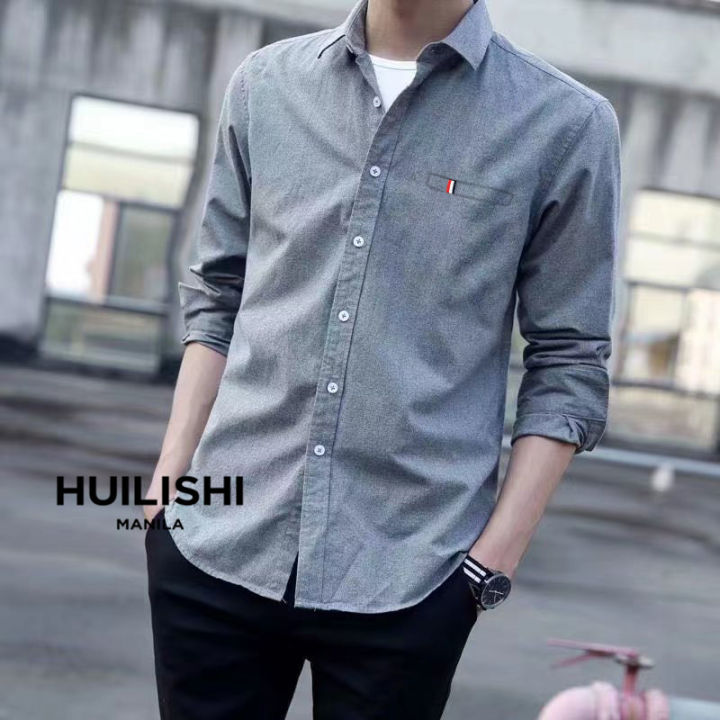 HUILISHI%20Korean%20style%20fashion%20casual%20men's%20high%20quality%20shirt%20polo%20shirt%20-%20Image%202