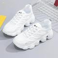 Women Casual Shoes Women Trainers Nonslip Breathable Low Top Chunky Platform Sneakers for Women for Walking Casual Outdoor Female Women , White, 39.
