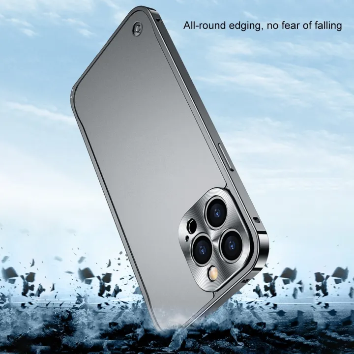 For%20iPhone%2014%20Pro%20Max%20Metal%20Frame%20Frosted%20PC%20Shockproof%20Phone%20Case%20-%20Image%205