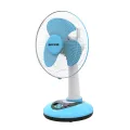 Super Star Rechargeable Table Fan Blue- 12 inch.