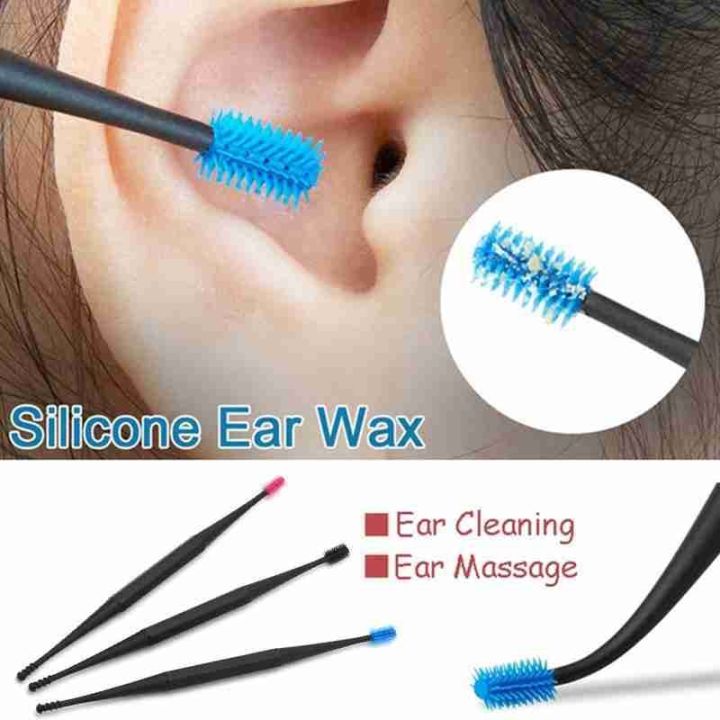 【Heartbeat Girl Store】（NEW）1pcs Soft Silicone Double Head Pick Ear Clean Double-ended Earpick Ear Wax Remover Ear Cleaner Cotton Swab