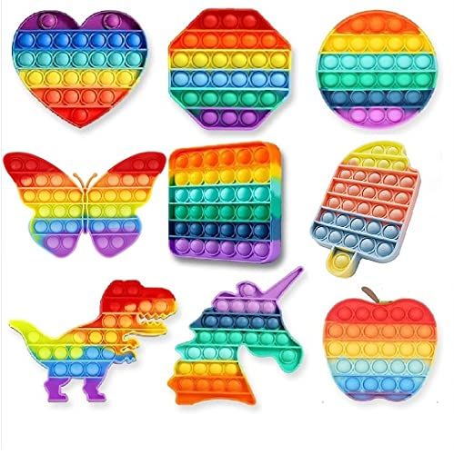 1pcs Random Pack Poppet Pop It Fidget Toys, Push Pop Bubble Fidget Sensory Toy, Autism Special Needs Silicone Stress Relief Toy, Great Fidget Toy for Kids and Adults (Set of 1) (Random)