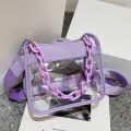 Clear Bag for Women PVC Transparent Clear Shoulder Crossbody Bag Chain Purse Handbags Stadium Approved Hobo Satchel Bag Gift. 