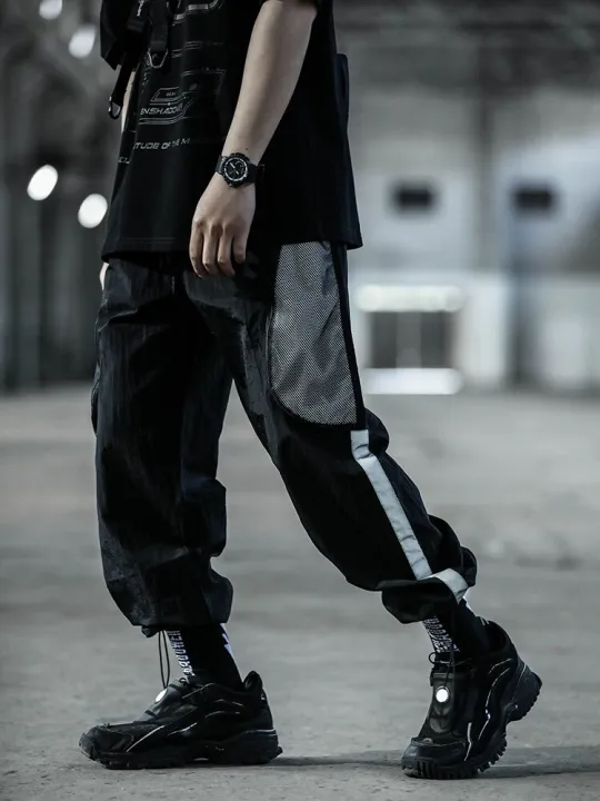 ENSHADOWER%2020SS%20Techwear%20Metal%20Nylon%20Stitching%20Drawstring%20Loose%20Reflective%20Strips%20Pants%20Fashion%20Streetwear%20cyberpunk%20Darkwear%20-%20Image%204