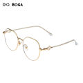 OQ BOGA 4 Colors Proof Radiation Anti Blue Light Metal Full Rim Computer Glasses Women Men Fashion Eye Protection Irregular Pearl Frame Eyewear. 