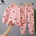 New 2023 Kids Boys Girls Pajamas Cartoon Long Sleeve Cute T-Shirt Tops with Pants Toddler Baby Autumn Sleeping Clothes Sets.