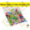 LED Mixed 5mm 5 Color 100Pcs Green Red Yellow White Blue Round LED Light Emitting Diode Basic Light Bulbs For Electronics Project Indicator Front Panels Light DIY. 