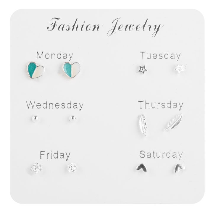 6%20Pairs%20One%20Week%20Stud%20Earrings%20Sweet%20Korean%20Style%20Earrings%20Set%20For%20Women%20Girls%20Jewely%20Gift%20-%20Image%208
