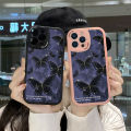 Hontinga for iPhone XS MAX Back Cover PU Leather Black Butterfly Case Soft Silicone Edge Mobile Cover. 