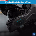 Motorcycle Helmet Communicator Intercom Headset Music Interphone Bluetooth 5.0 Waterproof, Hands-Free, Long Battery Life (Not Device to Device).