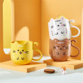 Cute Cat mug Cartoon Thickened Cup Plastic mugs.