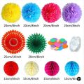 20Pcs Colourful Paper Fans Paper Flower Ball Honeycomb Balls Set. 