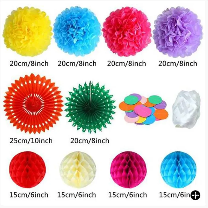 20Pcs%20Colourful%20Paper%20Fans%20Paper%20Flower%20Ball%20Honeycomb%20Balls%20Set%20-%20Image%202