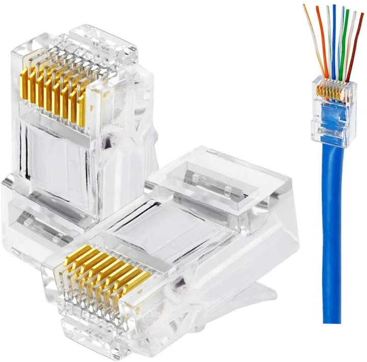 100Pcs%20RJ45%20Connector%206U%20Gold%20Plated%20%20Ethernet%20Cables%20Module%20Plug%20Network%20RJ-45%20Crystal%20Heads%20Cat5%20Cat5E%20-%20Image%205