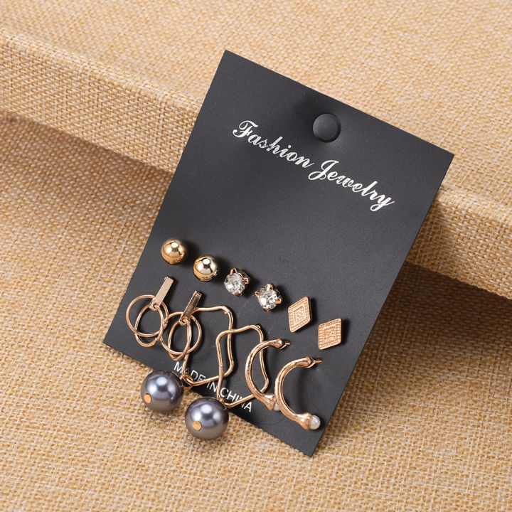 Earrings for Women Korean Metal Earring Trend Jewelry Fashion Women's Earrings Set Korean Geometric Stud