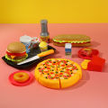 【Trick or Treat Alliance Mall】Pizza Cutting Toy Simulation Plastic Pizza Dinette Child Toy Kitchen Pretend Play Food Cooking for Girls Kids.