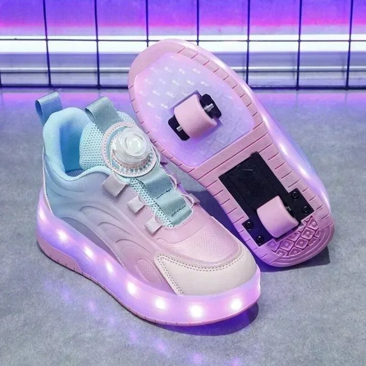 Children's%20Kids%20Boys%20Girls%20USB%20Charging%20Glowing%20Casual%20Sneakers%20Led%20Light%20Wheels%20Outdoor%20Parkour%20Roller%20Skate%20Shoes%20Sports%20For%20-%20Image%202