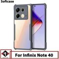 For Infinix Note 40 Transparent Back Case Luxury Xundu Shock-Proof Bumper Protective Phone Cover.