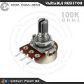 2 Pcs - 100K Ohm Variable Resistor / Potentiometer 3 Pin Single Gang Linear Taper, Rotary, Adjustable Variable Resistor / Potentiometer For Electric & Electronics.. 