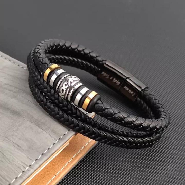 leather Bracelet magnetic clasps hand chain For Men Gift Accessories