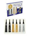 Keepsmiling 3D Glass Liner Color Black 12 ml × 6 Tubes Glass Painting Outline Color Pack of 1.