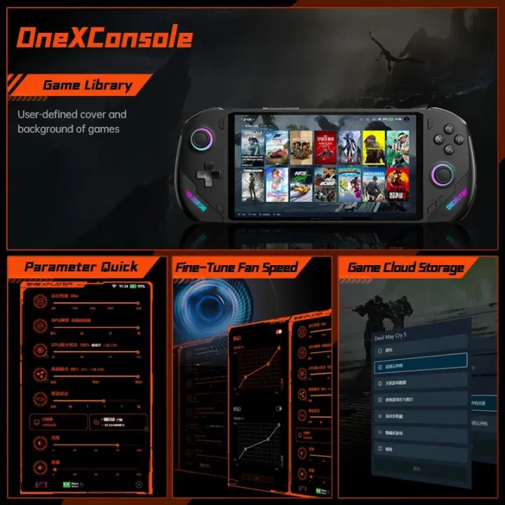 Onexplayer%20ONEXFLY%207%20Inch%20AMD%20R7%208840U%2032GB%20LPDDR5X%20Windows11%20AAA%20Game%20Mini%20Pc%20Handheld%20Console%20Notebook%20Laptop%20lPS-level%20-%20Image%202